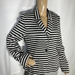 Cotton On Sz L Blazer Black & White Stripe